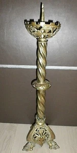 ANCIEN PIQUE-CIERGE/RELIGIEUX/EGLISE/BRONZE AJOURé /GOTHIQUE/XIXéme/H.53 - 60 cm - Picture 1 of 5