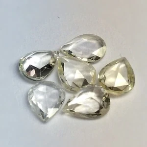 1,81 kt 5 x 4 mm seltene Birne im Rosenschliff unbehandelt natürlicher weißer Saphir lose Edelstein - Bild 1 von 2