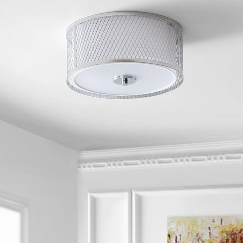 SAFAVIEH Braydon Flush Mount | Chrome Cover