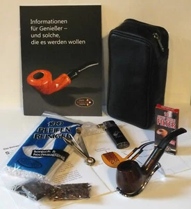 Pfeifenset KOMPLETTSET Pfeife,Pfeifentasche,Filter,Stopfer,Feuerzeug,Anleitung - Bild 1 von 13