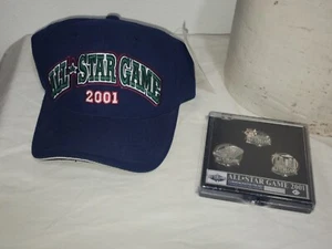 Seattle Mariners 2001 All-Star Game MLB Adjustable Baseball Cap & Pin Set New - Picture 1 of 9