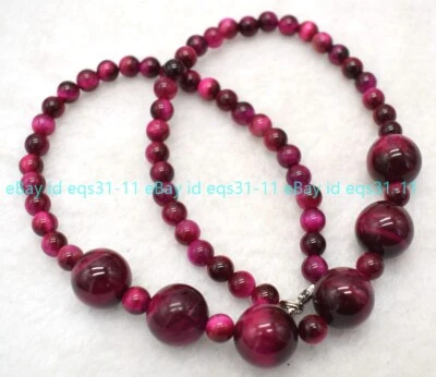 魅力天然 6 毫米 14 毫米多色老虎眼宝石圆形珠项链 18-36 — 第 1/4 张图片