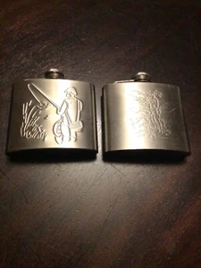 Vintage Stainless Steel fishing and hunting flasks - Picture 1 of 2