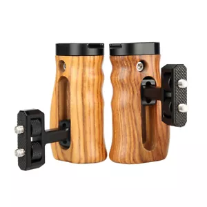 NICEYRIG 2x Universal Wooden Handle Handgrip with Cold Shoe for DSLR Camera Cage - Picture 1 of 7