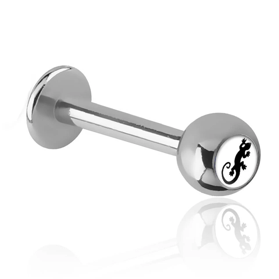 Micro labret in acciaio logo salamandra - Immagine 1 di 1