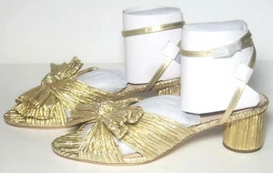 Loeffler Randall Women's Dahlia-PLA Gold Heeled Sandals, Size US 8.5 - Picture 1 of 5