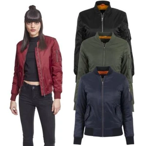 Urban Classics Ladies Basic Bomber Jacket with Pocket on the Sleeve Classic - Picture 1 of 44