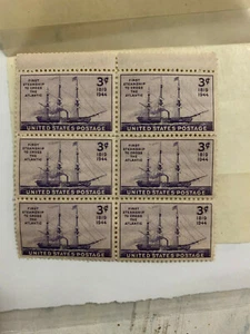 Savannah First Steam Ship to Cross The Atlantic 3 Cent Postage Stamps (6) WWII - Picture 1 of 1