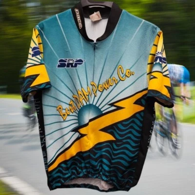 Camiseta deportiva para bicicleta Pace para hombre XL verde amarillo SRP Power Company informal Foto 1 de 4