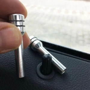 2x Silver Aluminum Car Interior Accessories Door Lock Stick Knob Pull Pins Cover - Picture 1 of 15