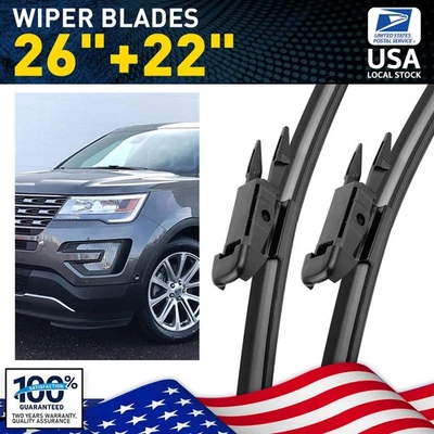 Juego de escobillas limpiaparabrisas híbridas premium calidad silicona para Ford Explorer 2011-2017 Foto 1 de 4