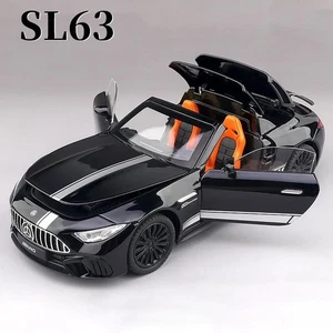 1:22 Benzs SL63 Supercar Alloy Diecast Car Model Sound Light Kids Toy Gift - Picture 1 of 26