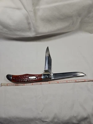 Cuchillo de caza plegable B353 Vintage Case 6265 SAB Hunter de 2 hojas 1940-64 hueso rojo Foto 1 de 4