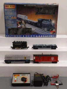 MTH 30-4026-0 O Gauge B&O 0-4-0 Dockside Steam Freight Train Set w/Whistle EX - Picture 1 of 7