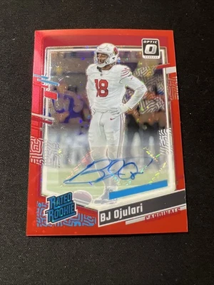 2023 Panini Donruss Optic Rated Red Stars Prizm /11 BJ Ojulari Rookie Auto RC - Image 1 of 2