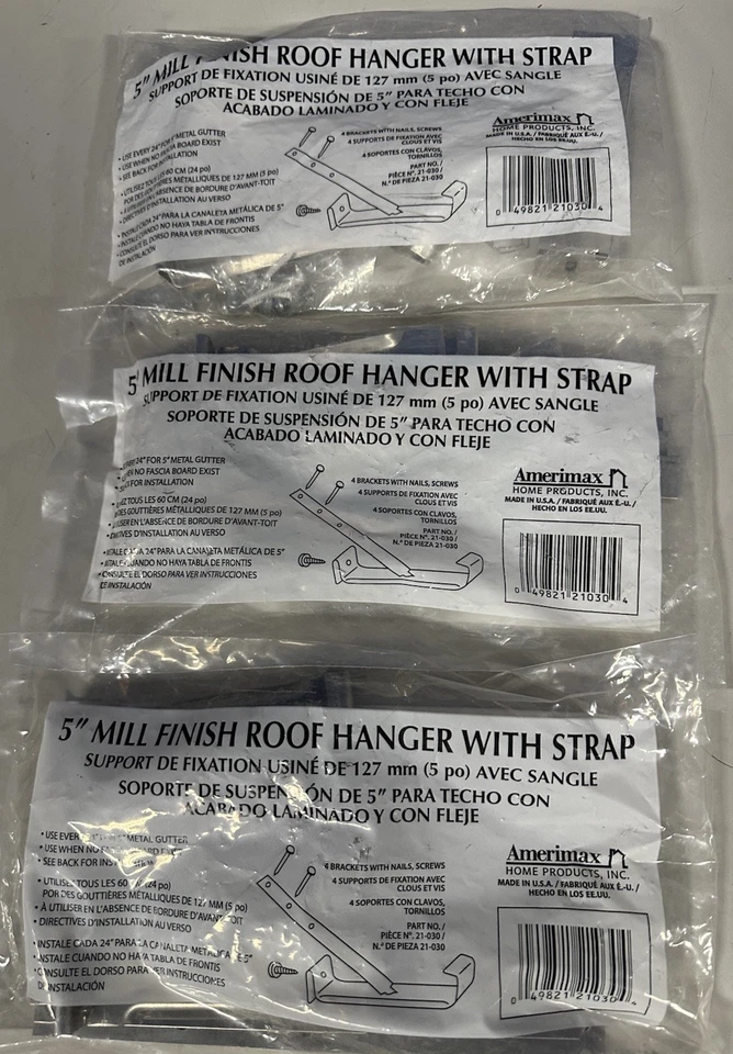 Amerimax 4 Pack 5" Mill Finish Roof Hanger With Bracket 21030pk