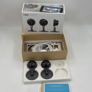(2) Nest NC1104US Nest Cam Indoor Security Camera Set - Picture 1 of 6