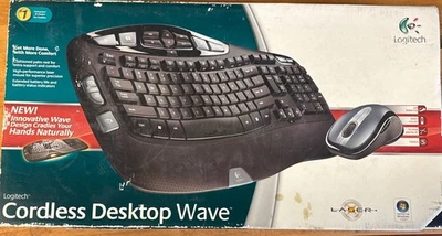 NEW Logitech Cordless Desktop Wave Keyboard & Laser Mouse 920-000264 (open box) - Image 1 of 4