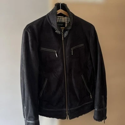 BURBERRY BLACK LABEL Suede Blouson Jacket Men Size L Used #EK BCA - Image 1 of 4