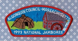 JSP  Algonquin Council  -Mint- Nat'l Jamboree 1993 - MA  Red Bdr - Picture 1 of 1