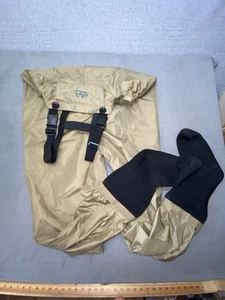 Redhead Waders Bone Dry Mens XL Brown Bib Neoprene Chest Sock Foot Pocket GUC - Picture 1 of 18