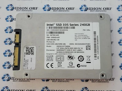 INTEL 335 SERIES 240GB 2.5" SATA SSD SSDSC2CT240A4, Grade B, SKU 19263 - Image 1 of 2