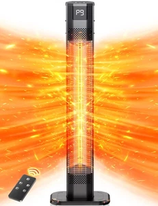 VAGKRI 42" 1500W Riscaldatore Elettrico a Infrarossi da Esterno Telecomando, 9 Livelli di Calore Timer 24H - Foto 1 di 7