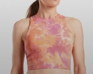 Athleta Conscious strukturiertes sportliches Crop Top Tank Gr. L orange pink Yoga Laufen - Bild 1 von 12