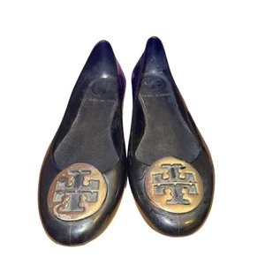Tory Burch Reva Reise-Ballerinas Damengröße 7 marineblau Gummi Slipper Schuhe - Bild 1 von 9