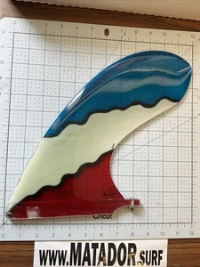 Rainbow Fin Company El Gato Surfboard Finne 9,5" Buntglas Unikat Surf - Bild 1 von 7