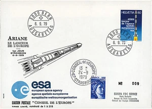 AR-5LA Official FDC SWITZERLAND "1st Day - ARIANE European Space Agency" 1979 - Photo 1/1