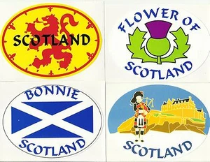 Juego de 4 calcomanías adhesivas externas ovaladas de recuerdo escocés de Escocia para parachoques de coche - Imagen 1 de 1
