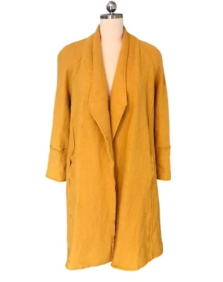 Abrigo Talbots Mostaza Mezcla Lana Hervida Largo Medio Frente Abierto Para Mujer Talla S Foto 1 de 4