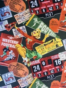 Game Day Girls Cheerleader Vintage Retro Pinup Girls Football Fabric BTHY 18”x44 - Picture 1 of 3