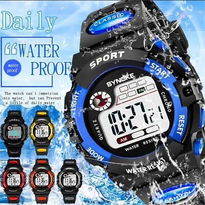 Мужские цифровые электронные часы водонепроницаемые регулируемые спортивные светодиодные часы подарок - Изображение 1 из 4