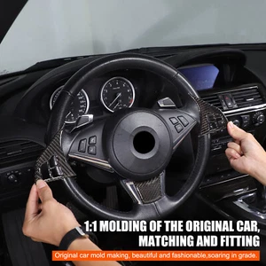 Steering Wheel Button Frame Sticker Carbon Kit For BMW 6 Series E63 E64 2004-09 - Picture 1 of 12