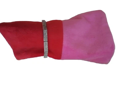 Vita Fede. Mini Crystal Silver Tone Hinged Octagon Bracelet. Sz. Medium. Italy. - Image 1 of 4