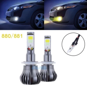 2x 880 Super Bright COB Bulbs White/Yellow Switchback LED Fog Lights Dual Color - Picture 1 of 12