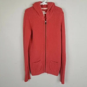 Old Navy Salmon Zipper Front Hooded Cotton Sweater - Picture 1 of 8