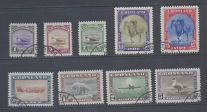 JUEGO DE 9 GROENLANDIA 1945 USADO SG 8/16 - Imagen 1 de 2
