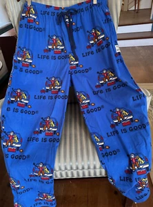 NEU MIT ETIKETT LIFE IS GOOD HERREN GEBÜRSTETER FLANELL SCHLAF/LOUNGEHOSE ""FUSSBALL HECKGATE"" (XL) - Bild 1 von 4