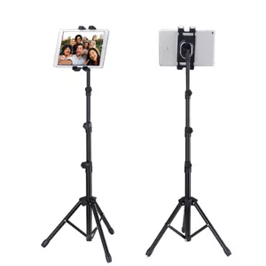 for iPad Tripod Stand Holder Indoor Outdoor Foldable Floor Mount Tablet Stand - Picture 1 of 12