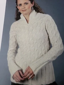  Plymouth Knitting Pattern 1156 Cabled Pullover 36-41 - Picture 1 of 1