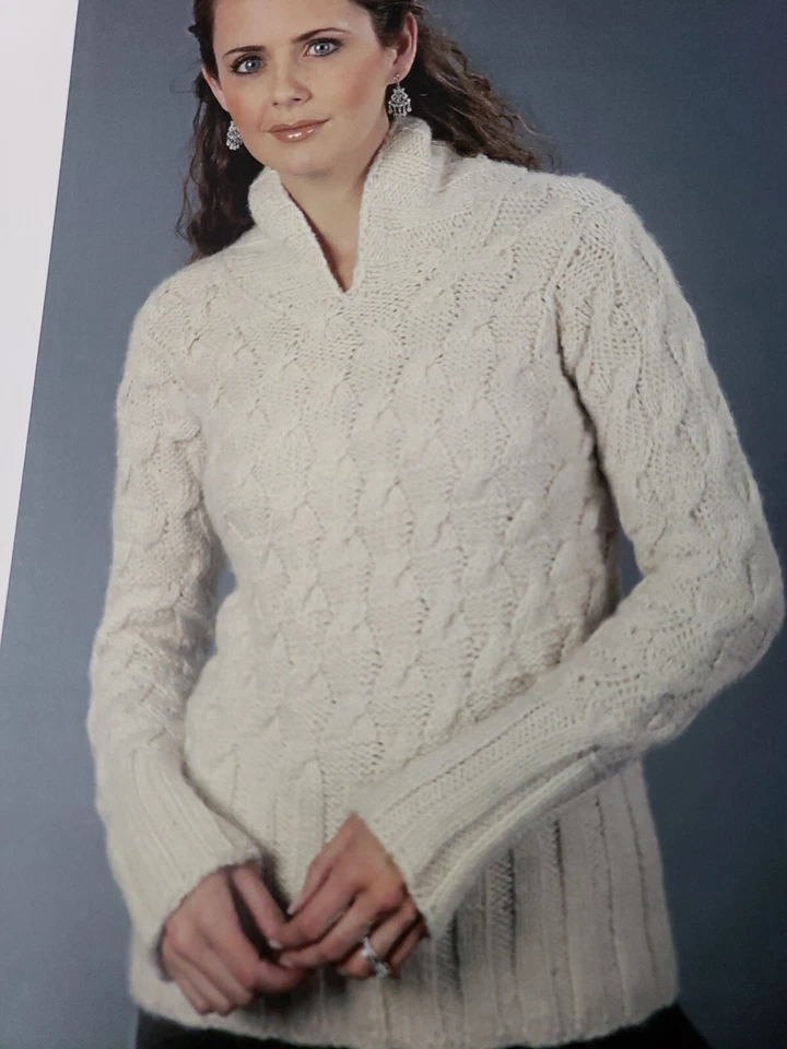 Plymouth Knitting Pattern 1156 Cabled Pullover 36-41 - Image 1 of 1