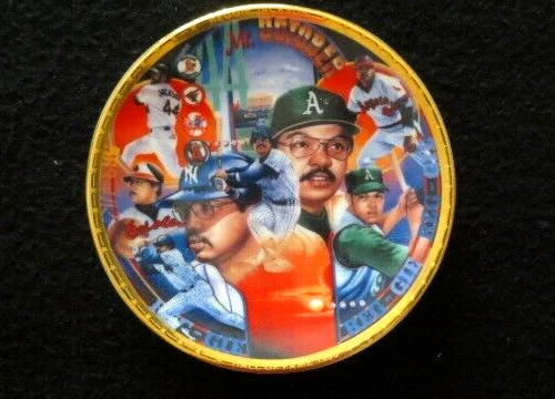 *RARE*REGGIE JACKSON*HOF 4 1/4" PLATE* A's *YANKEES* ORIOLES* ANGELS WITH BOX - Image 1 of 4