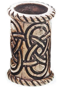 Bart Perle Bartperle L Bartschmuck Bronze Wikinger Kelten + 50 Bartgummis - Bild 1 von 3