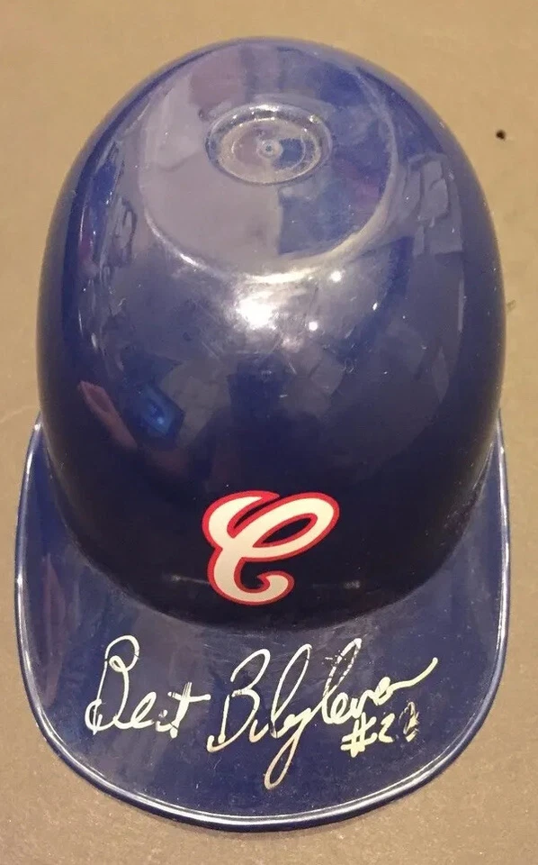 Minicasco de béisbol firmado por Bert Blyleven #28 Indians Twins Hof certificado de autenticidad automático CBM Foto 1 de 4