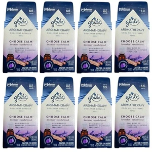 Lot of 8 Glade Cool Mist Diffuser Choose Calm Refill Oils Lavender + Sandalwood - Picture 1 of 3