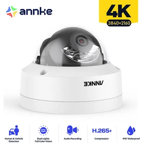 Cámara de seguridad IP de audio PoE ANNKE H.265+ 4K 8 MP detección de vehículos humanos al aire libre - Imagen 1 de 12