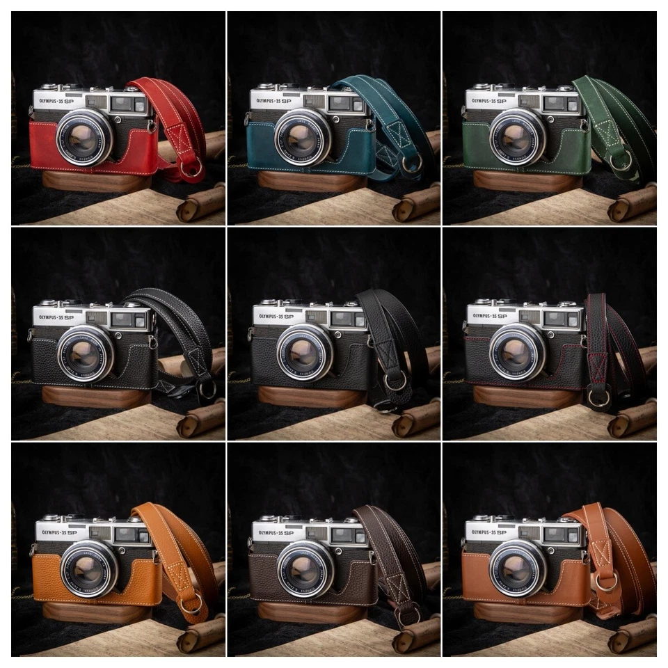 ARTFOTO For Olympus 35SP Handmade Real Leather Half Camera Case Bag Cover Shoulder Strap